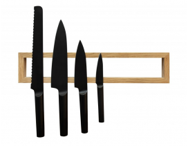 Set de 2 Imanes para Cuchillos de Cocina para Pared, 30 cm de Largo, Bambú,  4