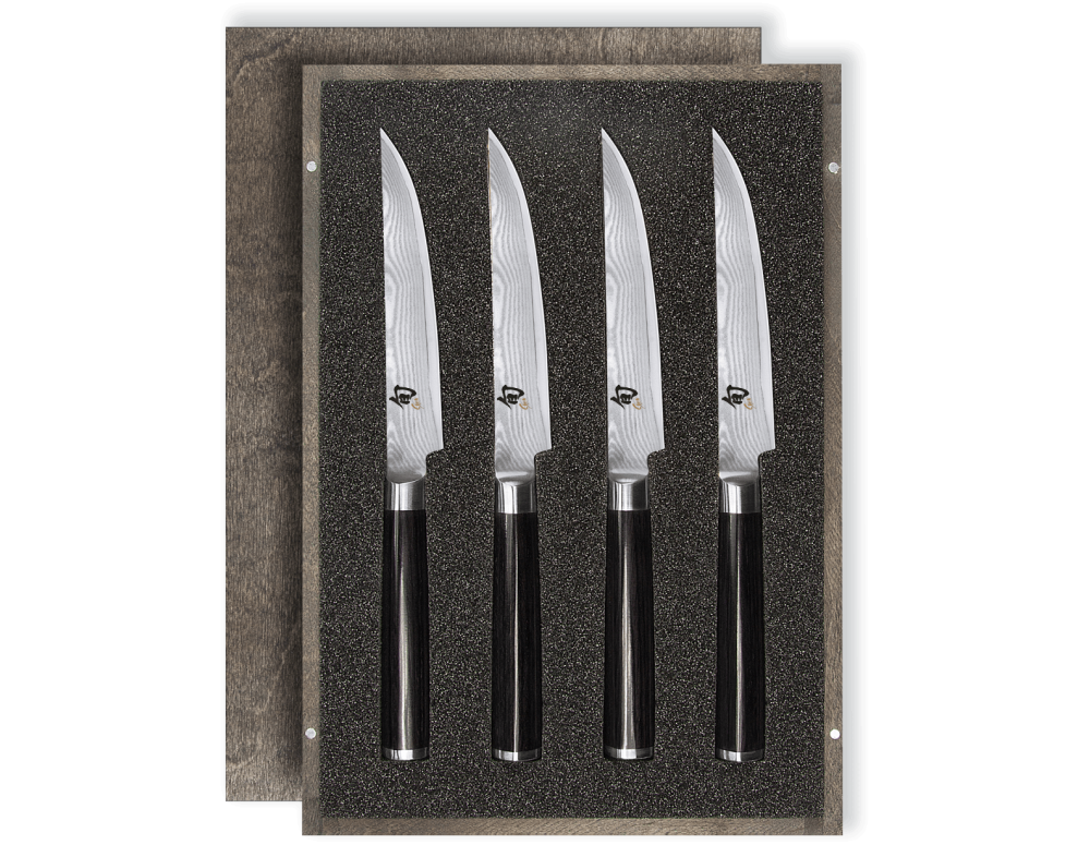 Set de 6 cuchillos para carne Wüsthof Classic Ikon madera con funda cuero -  Ganivetería Roca